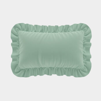 Mint yeşili fırfırlı vintage country tarzı dikdörtgen kırlent kılıfı