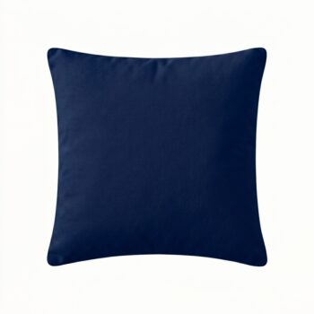 Lacivert kare kırlent kılıfı, beyaz arka planda önden görünüm; düz dokulu basic model, 45x45 cm.